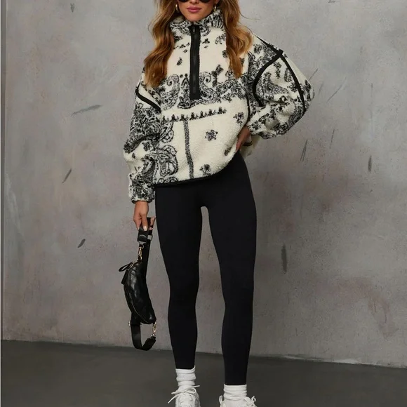 Vici Brianna Paisley Quarter Zip Sweatshirt - Picture 3 of 5